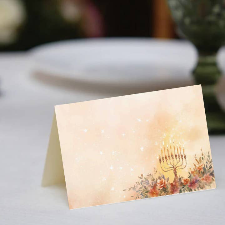 Delicate Menorah Place Cards - Chanukah / Hanukkah for wholesale by Altoonastore