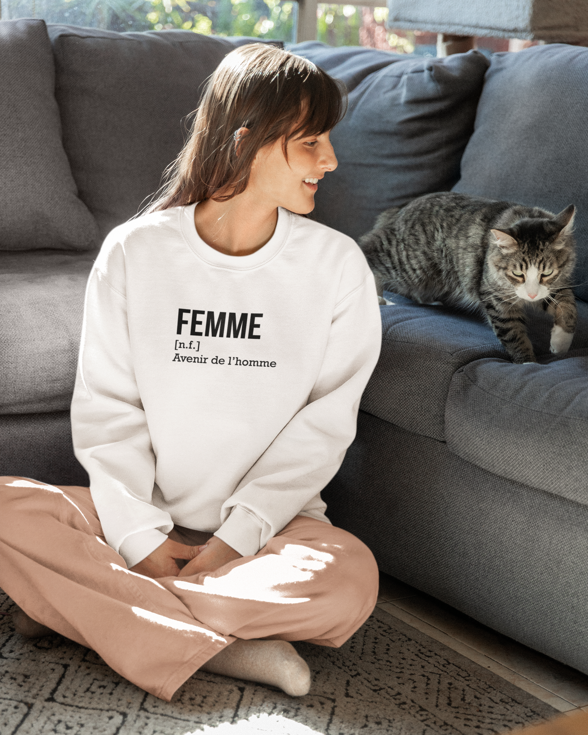 Un Rêve Français – wholesale Sweatshirt med tryck - Dam – Sweatshirt « Woman, Future of Man »3