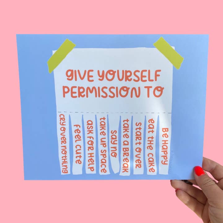 The Peach Fuzz - Wholesale Art Print - Give Yourself Permission Print