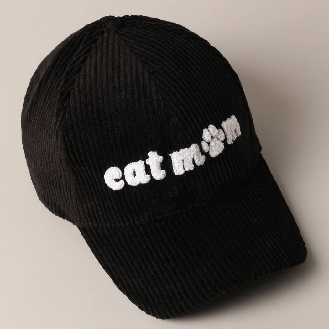 Fashion City - Vente Casquette de baseball – unisexe - Casquette de baseball en velours côtelé avec écusson chenille « cat mom »13