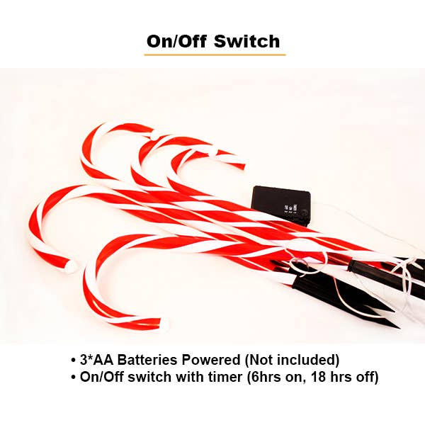 Perfect Holiday - Wholesale Christmas Decoration - 5PK 45L MICRODOT LIGHT CANDY CANE LAWN STAKES INDOOR/OUTDOOR4