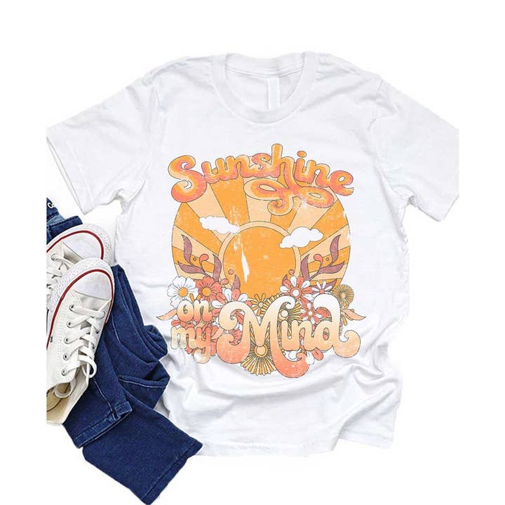 Retro Sunshine on my Mind Kids Graphic Tee for wholesale by Kids By Kissed Apparel