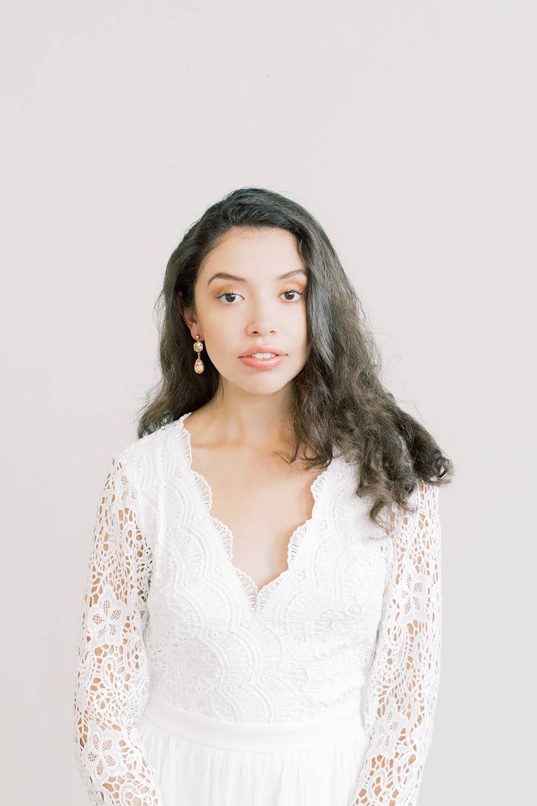 Acute Designs - Wholesale Dangle Earrings - Shimmering Peach Swarovski Drop Earrings2