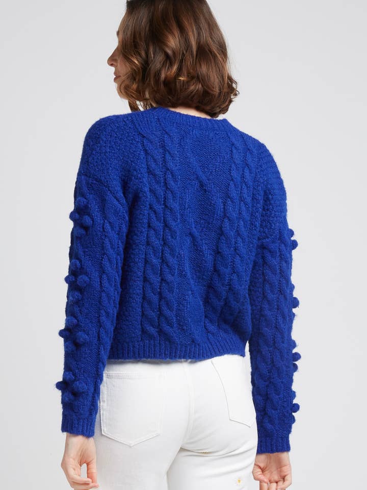 Andy & Lucy - Wholesale Knitted jumper – Women′s - PINOCCHIO - Mohair braided and ball sweater5