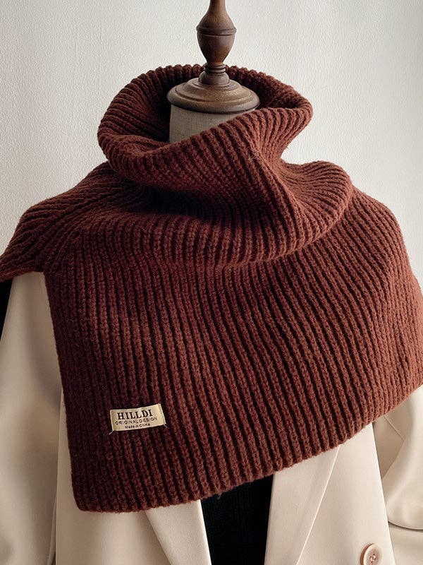 StyleGalX - Venta al por mayor Bufanda - Mujer - Chal y bufanda de punto con cuello alto en colores sólidos para invierno3