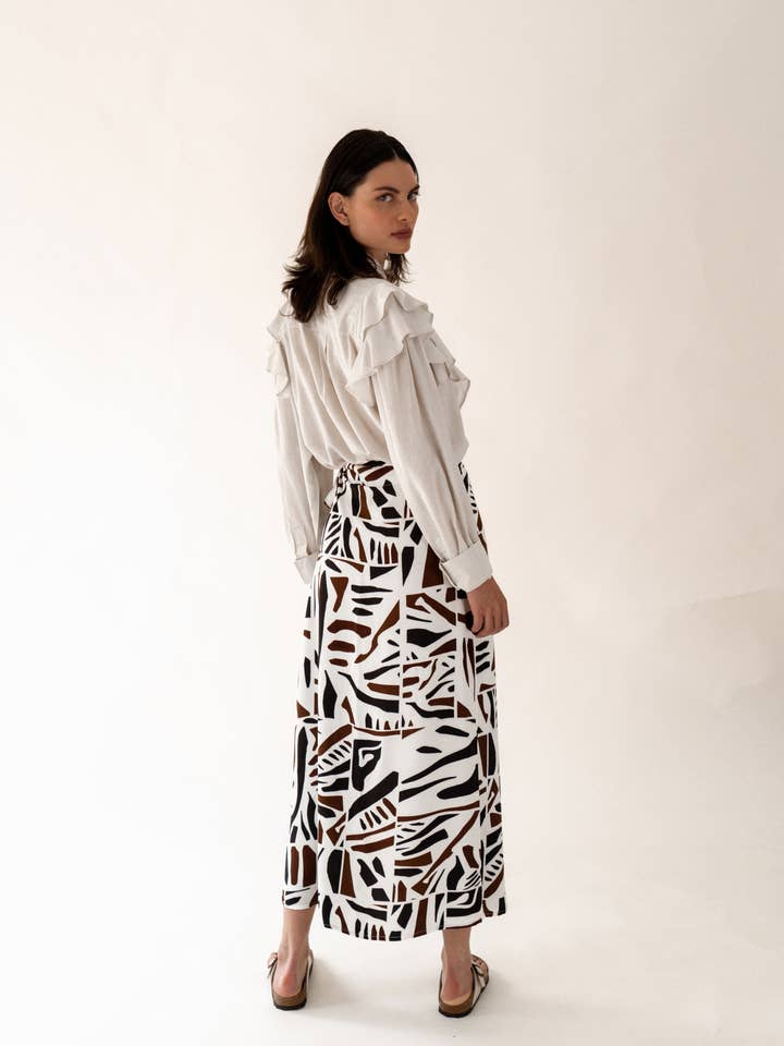 Asymmetric White Skirt for wholesale by Lacerf