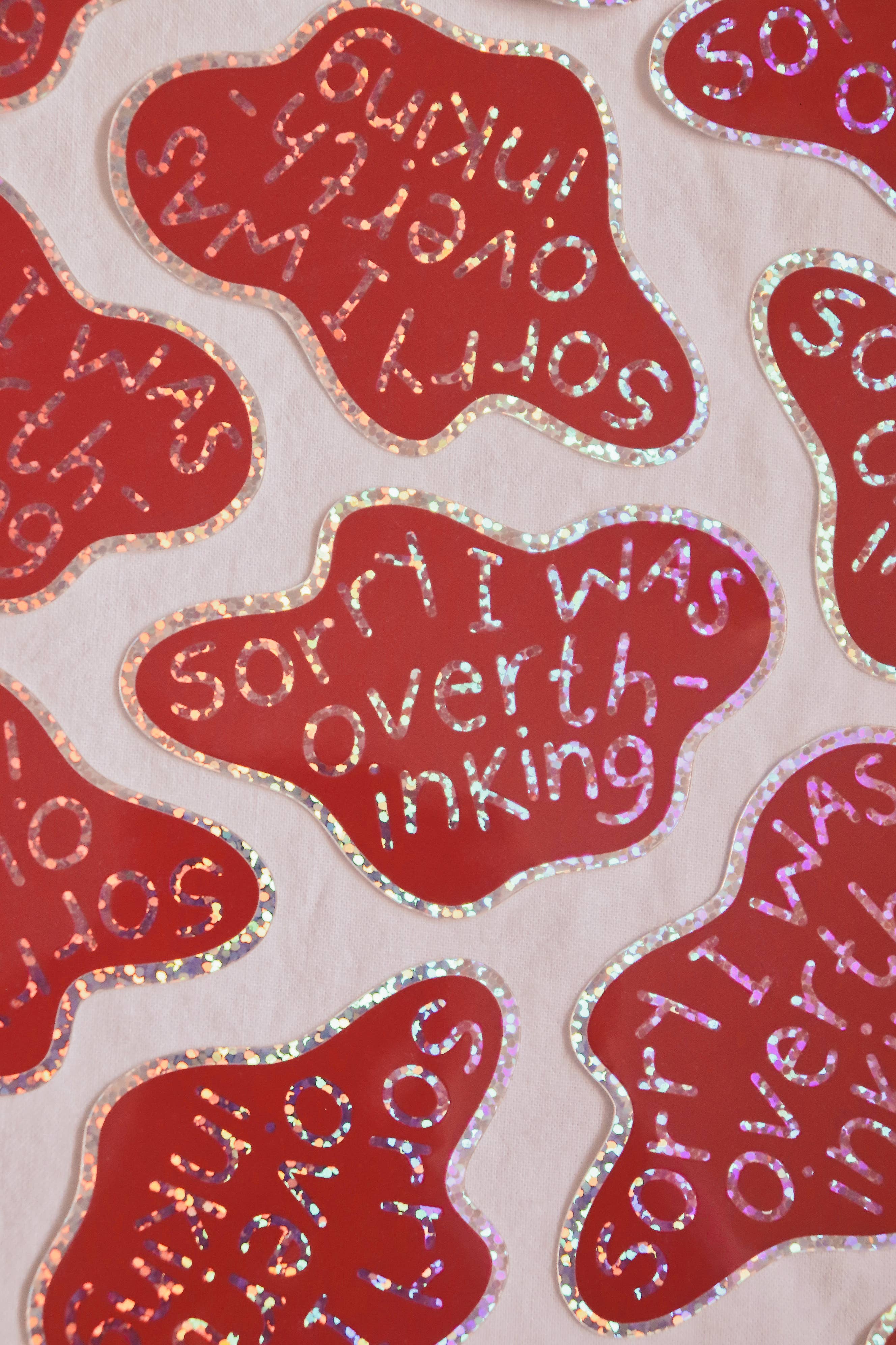 Day Dreamer Studios - Vente Autocollant - Sorry I Was Overthinking | Autocollant brillant imperméable à paillettes9