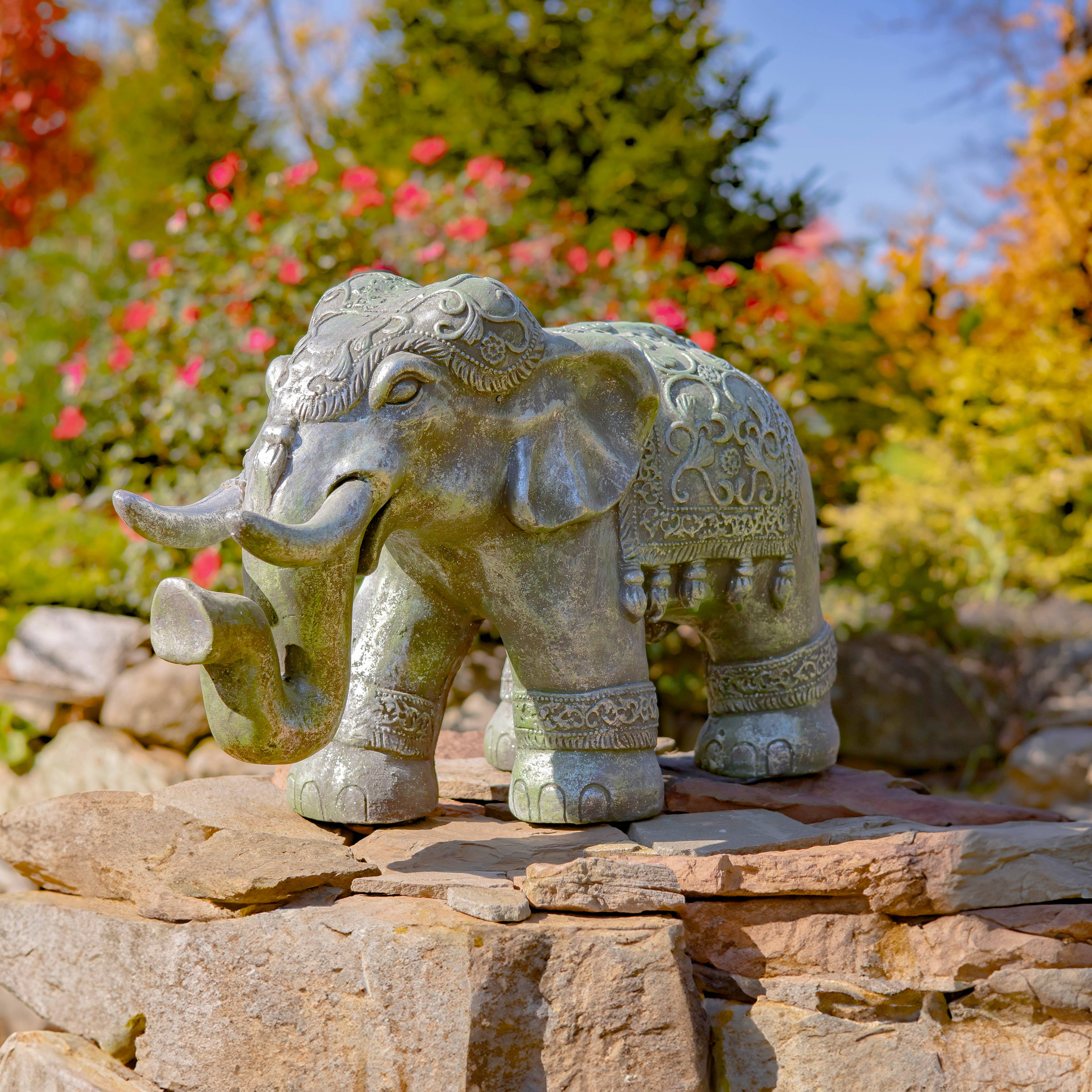 Zaer Ltd. International - Wholesale Outdoor Ornament/Decor - Magnesium Boho Elephant Statue- 3 Color Options17