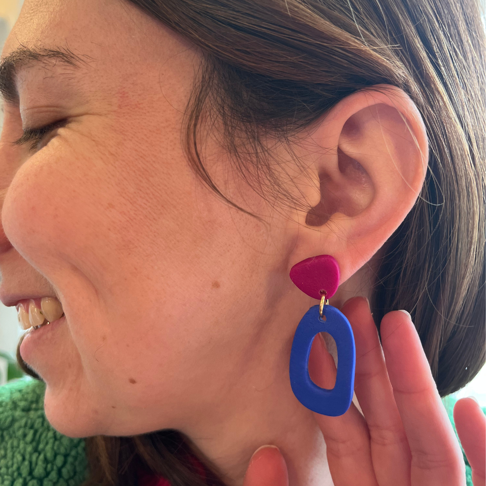 Couleurs cœur - Wholesale Dangle Earrings - Mexico ☀️- Klein Blue / Fuchsia1