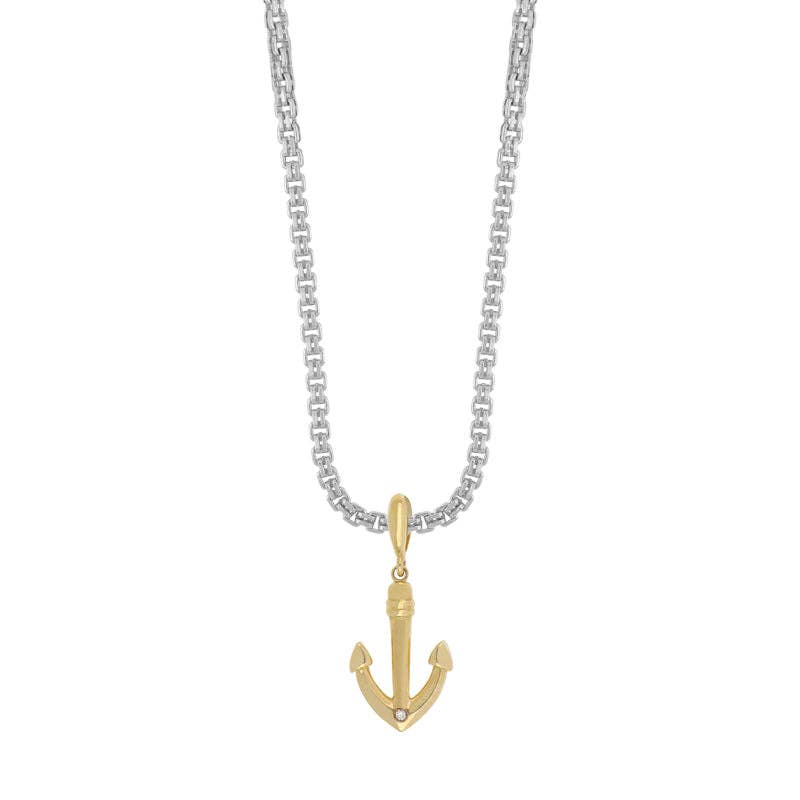 Club Five - Wholesale Pendant/Charm Necklace - Men's marine necklace in gold and diamonds - Harrison0