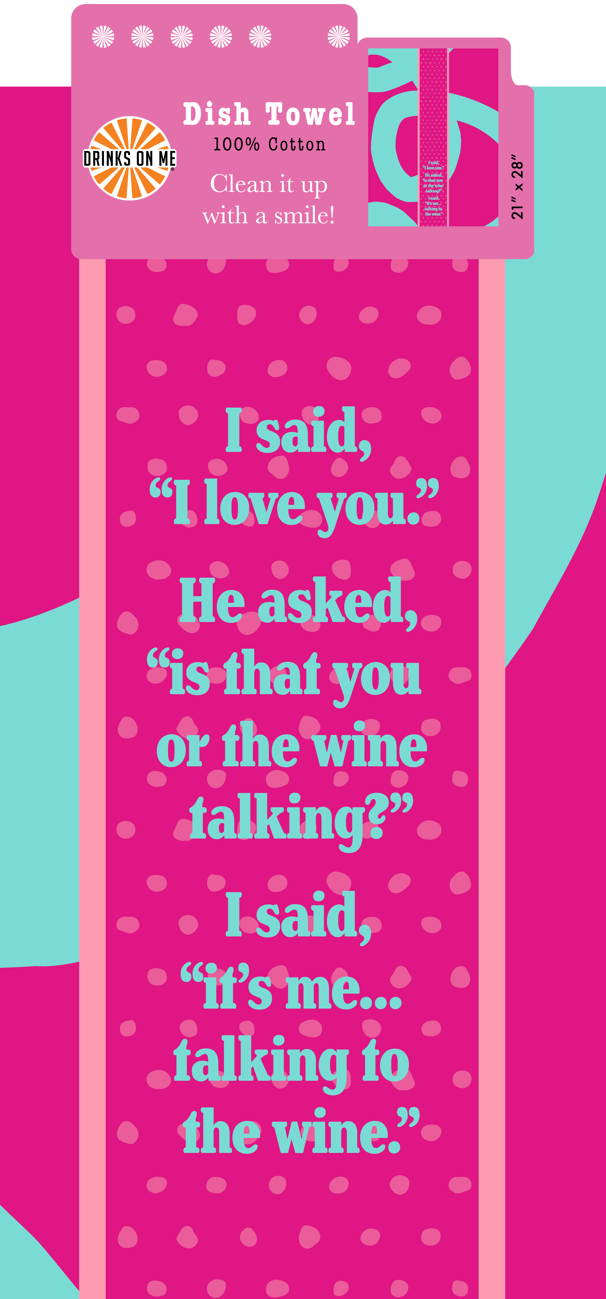 Drinks on Me - Vente Torchons - SERVIETTE Vin Parlant | Serviette Amusante | Décoration de Cuisine1