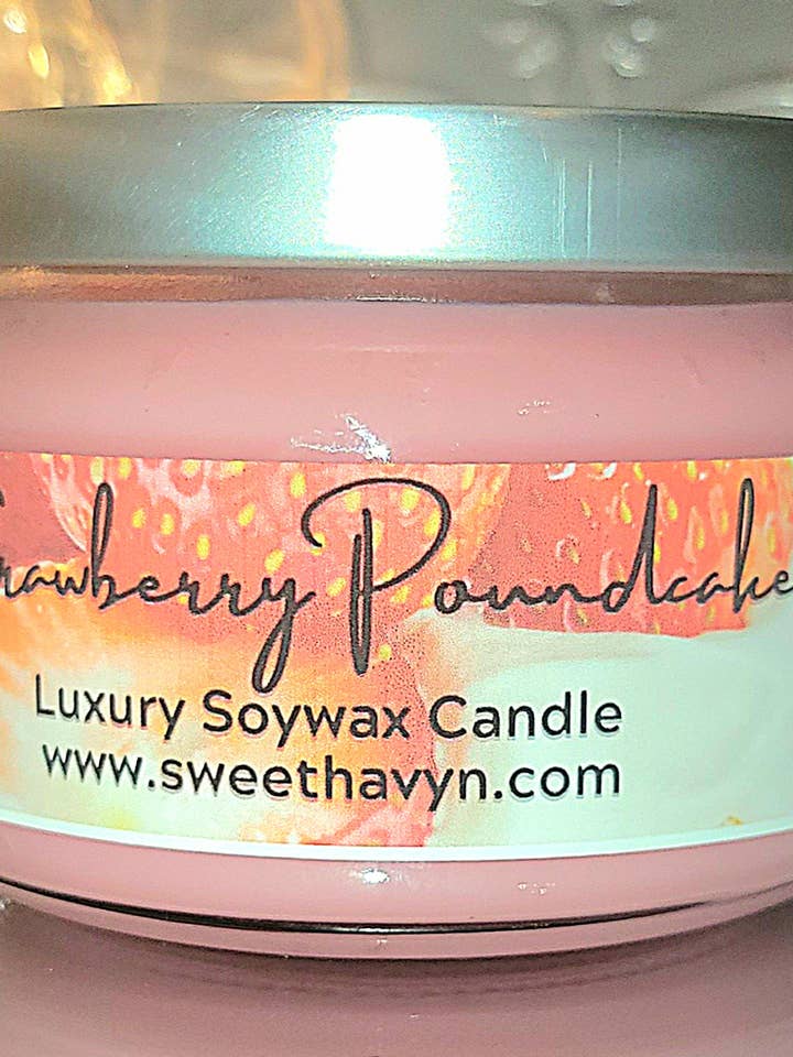 Strawberry Poundcake double wick apothecary candle for wholesale by Sweet Havyn