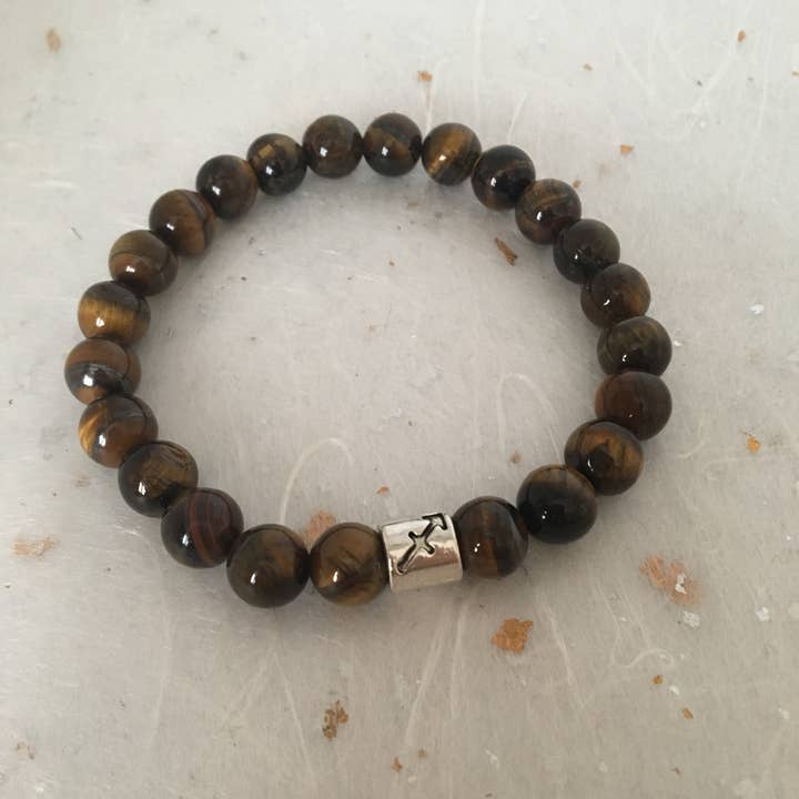 Tiger Eye Sagittarius Star Sign Zodiac Sign Bracelet for wholesale by Roshni Desai & Things