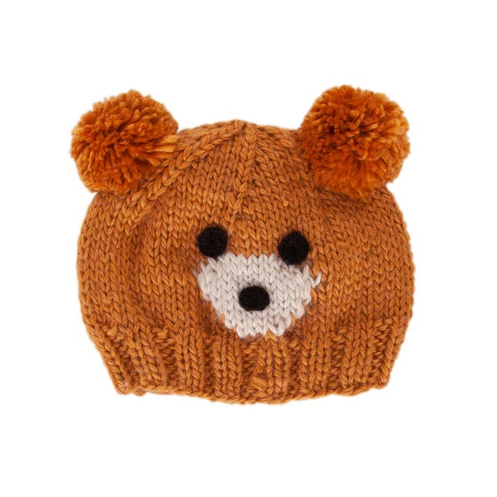 Acorn Kids - Wholesale Beanie - Kids - Bear Face Beanie Caramel