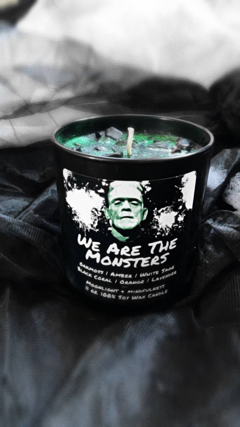 Moonlight & Mindfulness - Wholesale Jar/Filled Candle - Horror Movie Crystal Candles, 100% Soy Wax, Spooky Decor12