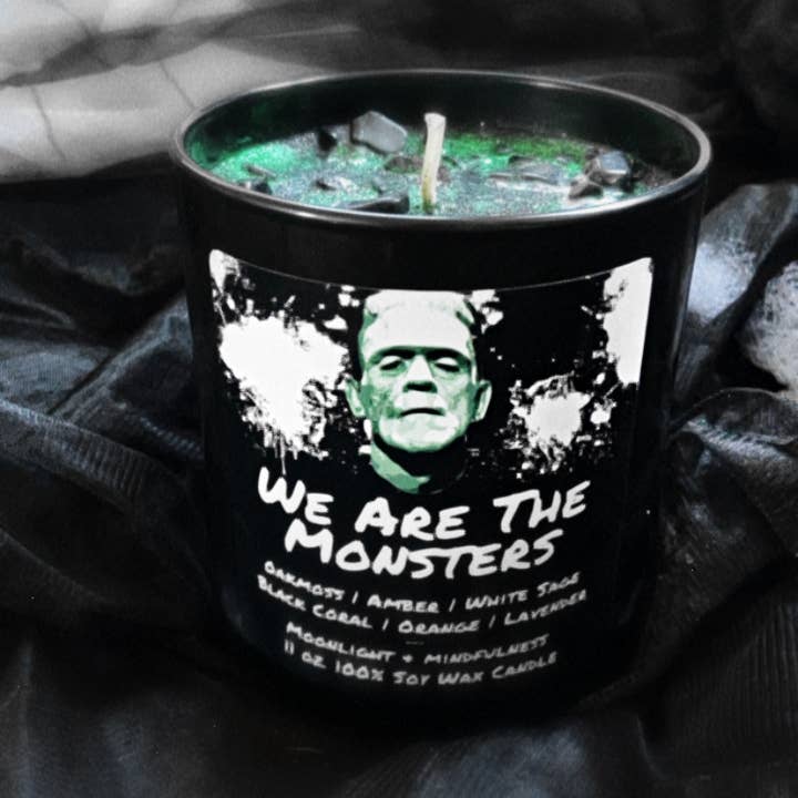 Moonlight & Mindfulness - Wholesale Jar/Filled Candle - Horror Movie Crystal Candles, 100% Soy Wax, Spooky Decor12