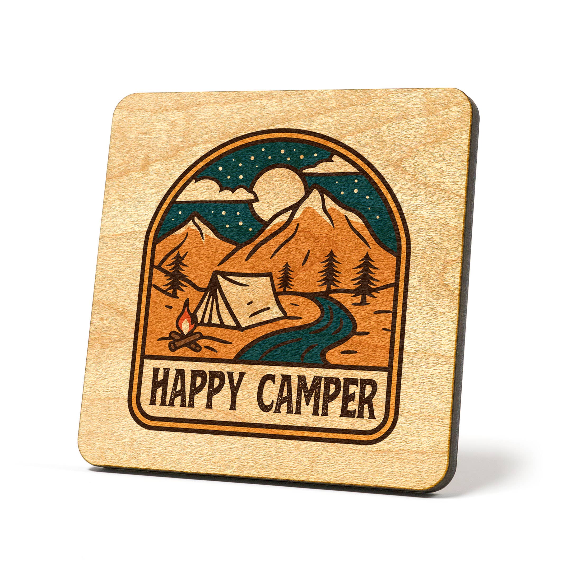 American Brand Studio - Wholesale Coasters - Happy Camper Badge Coaster0
