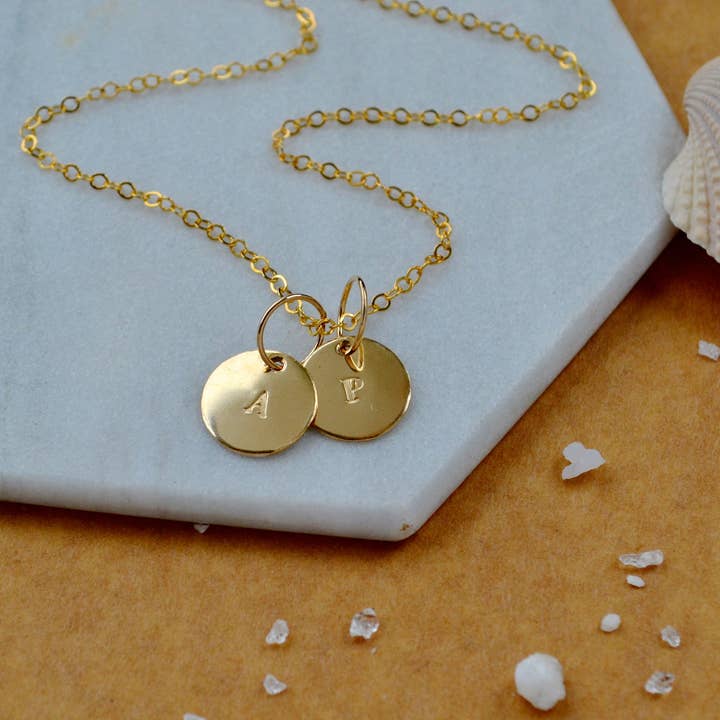 Capital Letter Charm Set - full alphabet of initial charm pendants, capital letter in classic font (3 metals) for wholesale by Foamy Wader