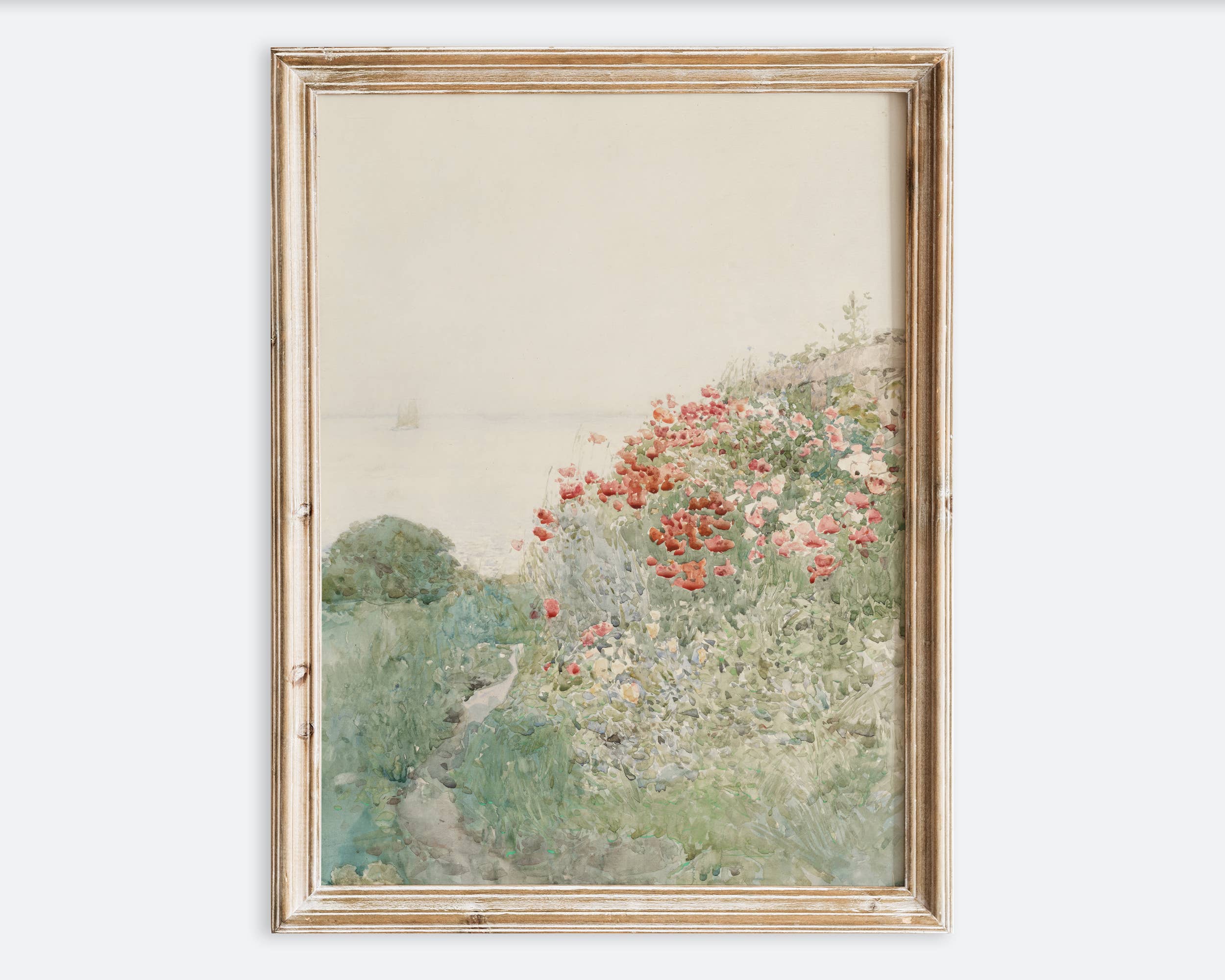 Sugar & Canvas – wholesale Art print – Vintage Poppy Flower Field Landscape Art Print VP3940