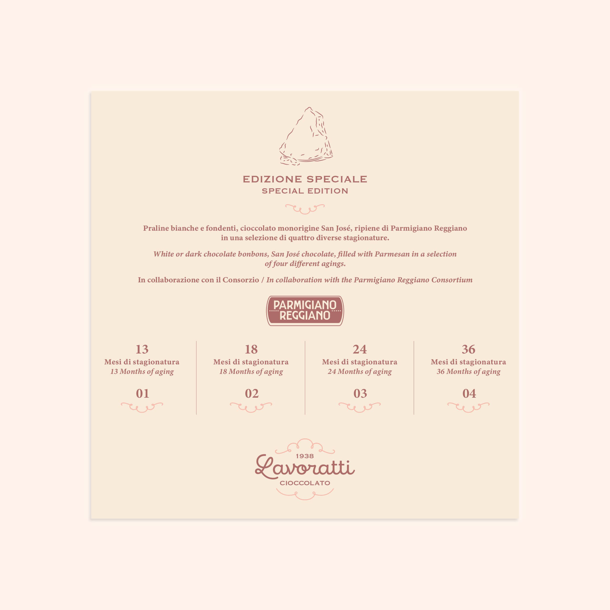 Cioccolato Lavoratti 1938 - Venta al por mayor Caja de bombones - Bombones aperitivo de chocolate con Parmigiano Reggiano9