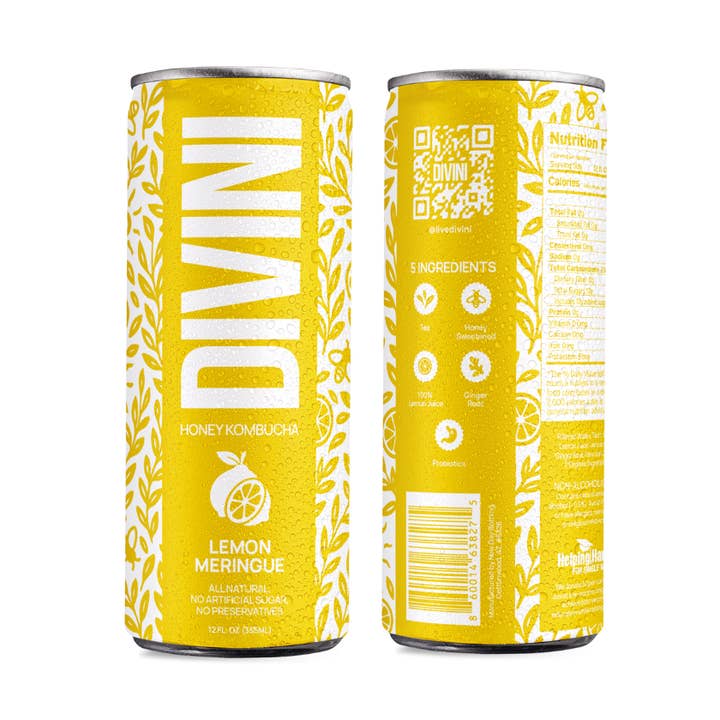 DIVINI Lemon Meringue Honey Kombucha (4-packs) for wholesale by DIVINI