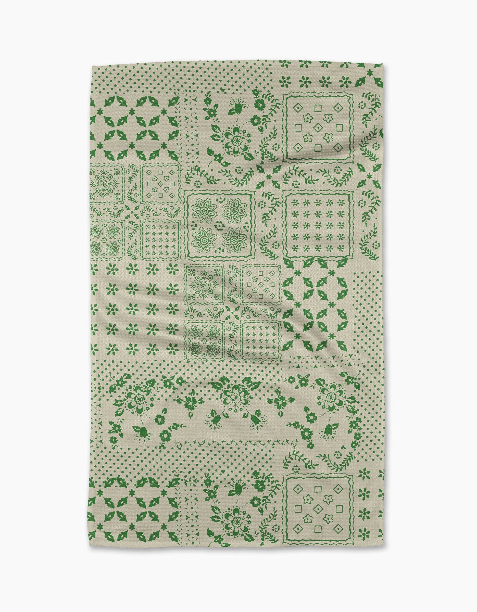 Geometry - Wholesale Tea Towel - Blossoming Bandanna Green0