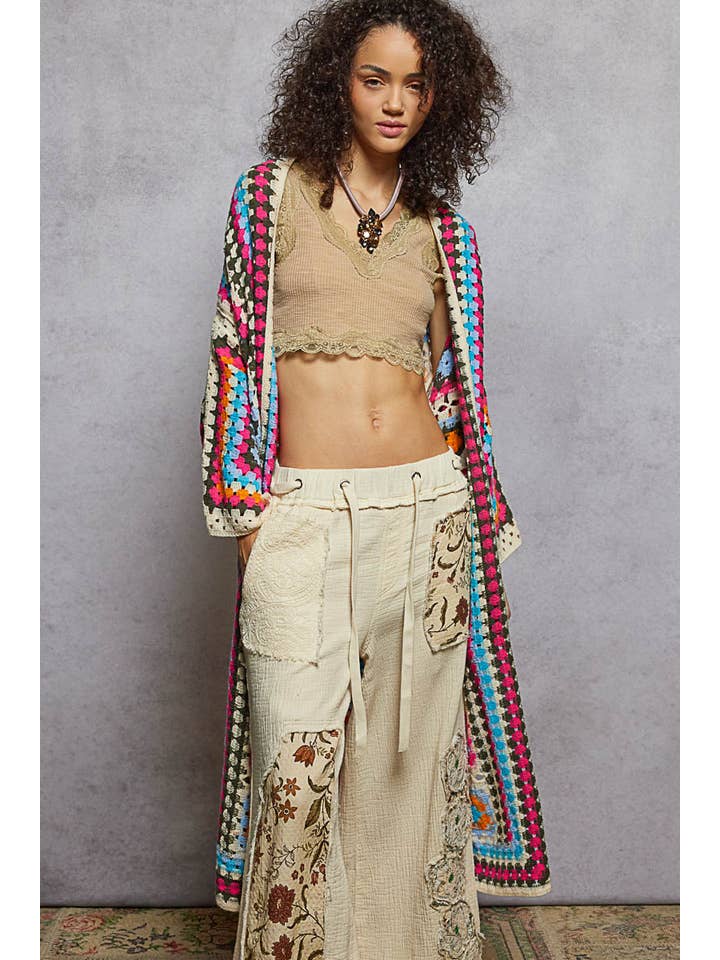 Pol Clothing - Wholesale Cardigan - Women's - Long Sleeve Crochet Various Colors Cardigan1