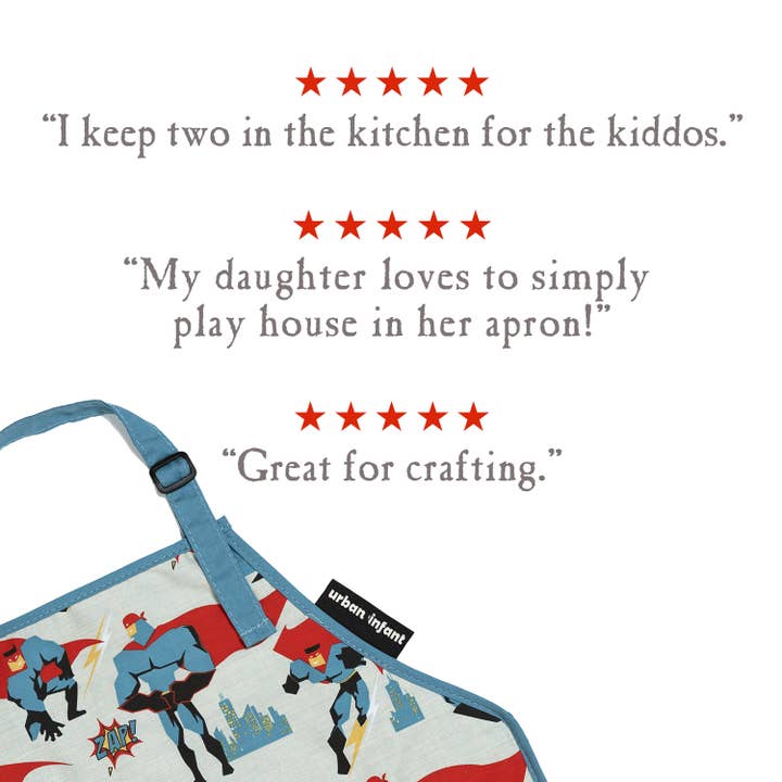 Urban Infant - Wholesale Apron - Kids - Little Helper Kids Apron, Washable Cotton/Poly - Urban Dude