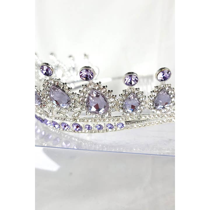 Chicas - Wholesale Tiara - Women's - One Size Fits All Metal Tiara With Jewel Rhinestones HT879-40