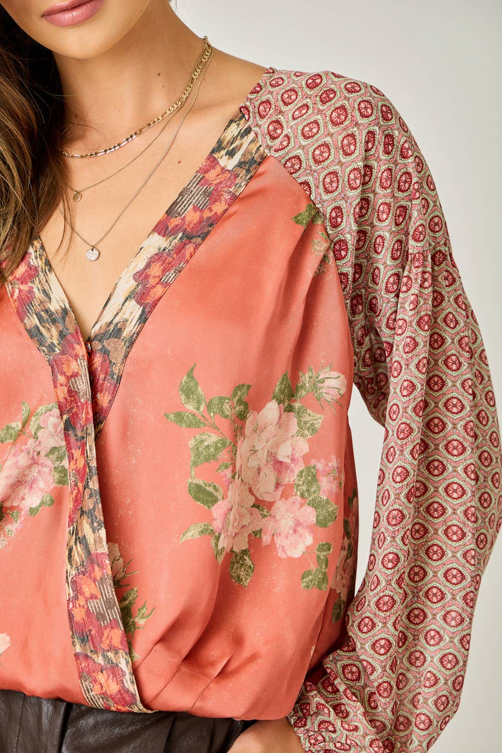 Mystree - Wholesale Blouse - Women's - 61318 Mixed Print Blouse5