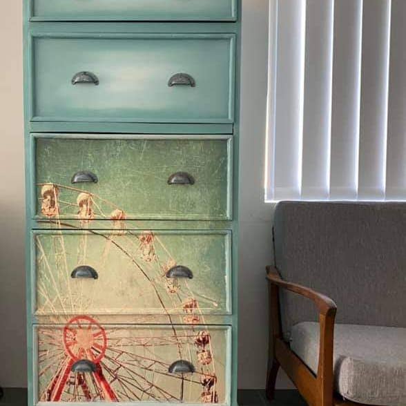 Mint by Michelle - Wholesale Craft supplies - Ferris Wheel Mint Decoupage Paper2