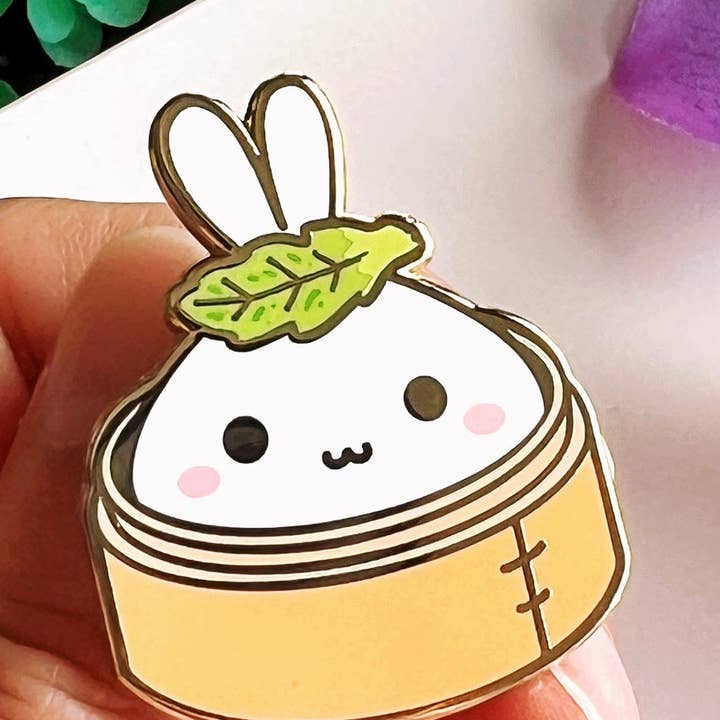 Enamel Pin - Dimsum Bunny Steamer for wholesale by SumLilThings