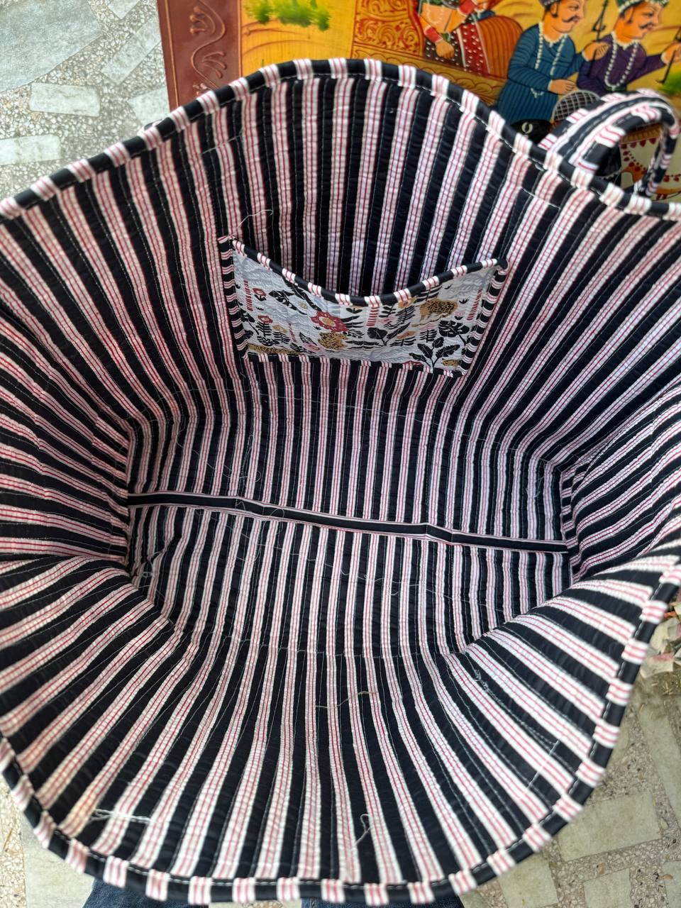 Bhawana Handicrafts – Engroshandel Tote bag - Dame – Festtøjstaske Bloktrykte tasker Indisk bomuld Dametasker6