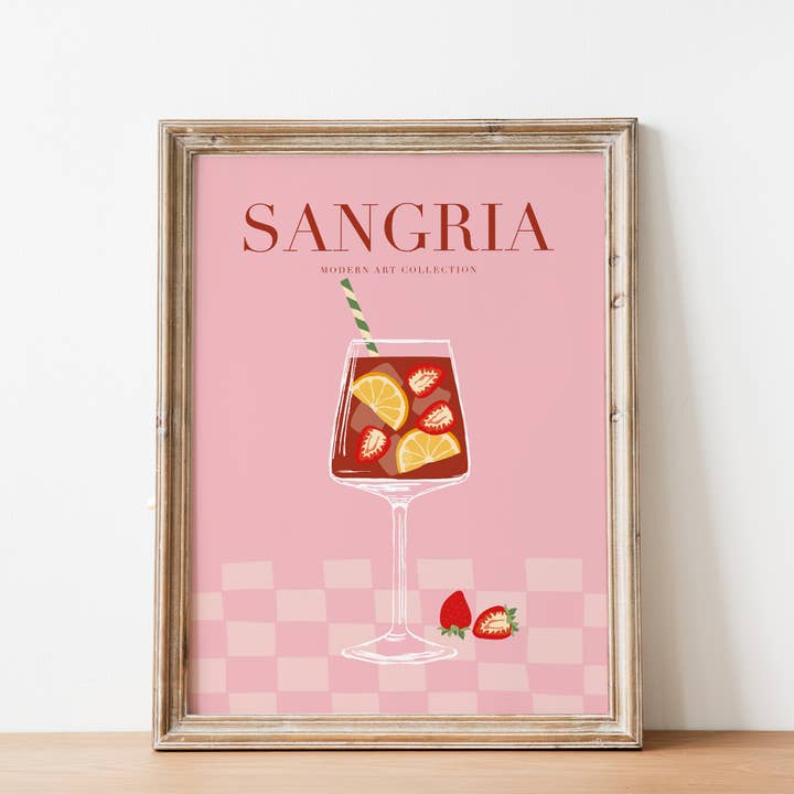 Sugar & Canvas - Wholesale Art Print - Sangria Cocktail Drink Bar Cart Wall Art Print MA041