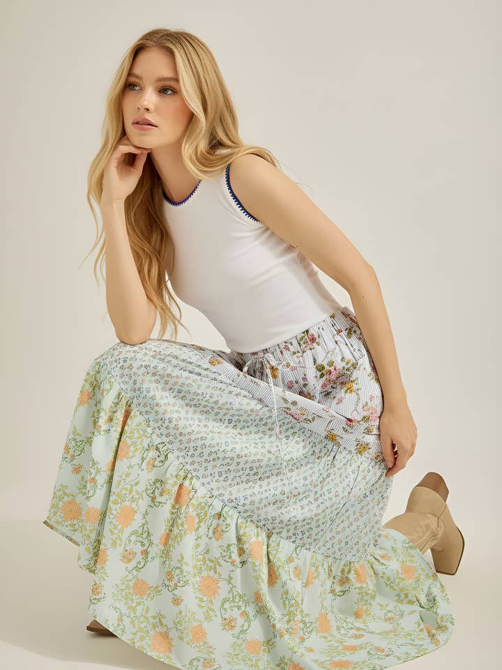 TR2180-01B Jupes Longues Imprimées Mix et Assorties pour la vente par TRENDILITY