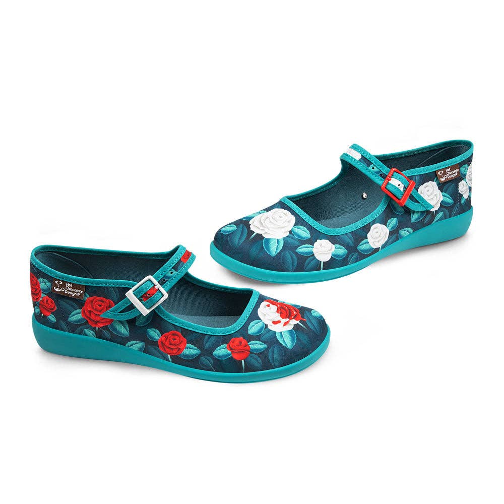 Hot Chocolate Design - Wholesale Flats - Women's - Chocolaticas® Paint The Roses Red  Women's Mary Jane Flat3