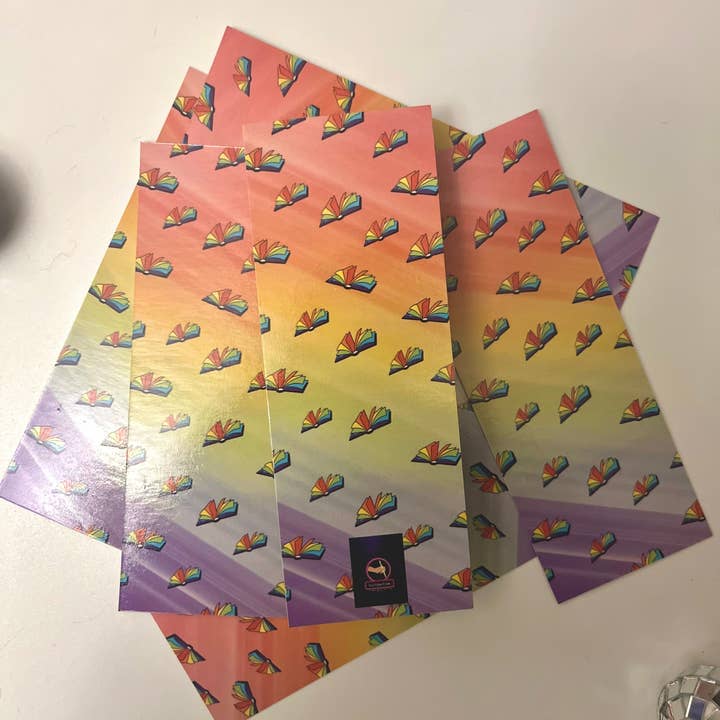 Rainbow Book Bookmark for wholesale by Southpaw Draws
