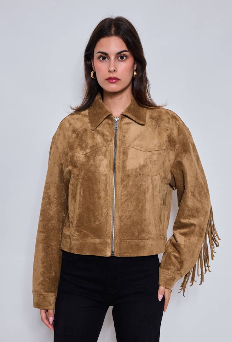 KY CREATION PARIS - Wholesale Coat - Women's - Fringed suede jacket1
