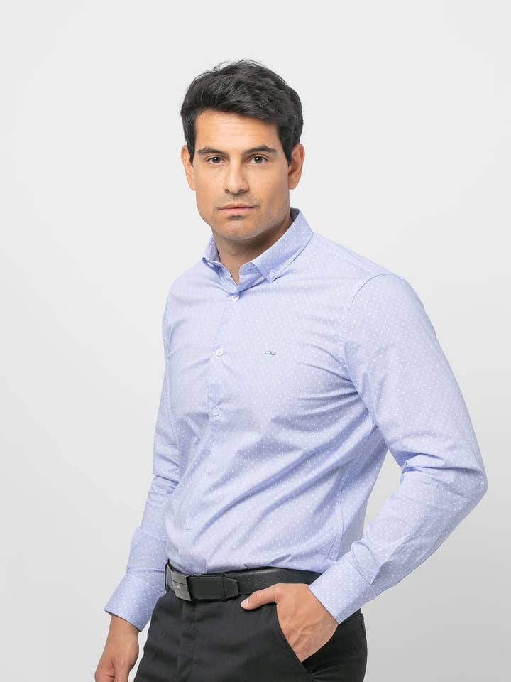 Slim fit printed cotton shirt w/o buleria for wholesale by Núñez de Arenas