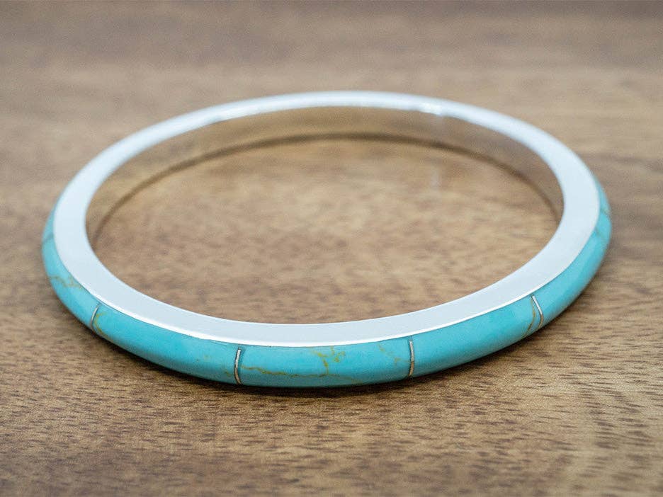 Narrow Stone Bangle, Turquoise for wholesale on Faire1