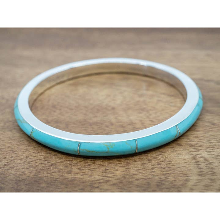 Narrow Stone Bangle, Turquoise for wholesale on Faire1