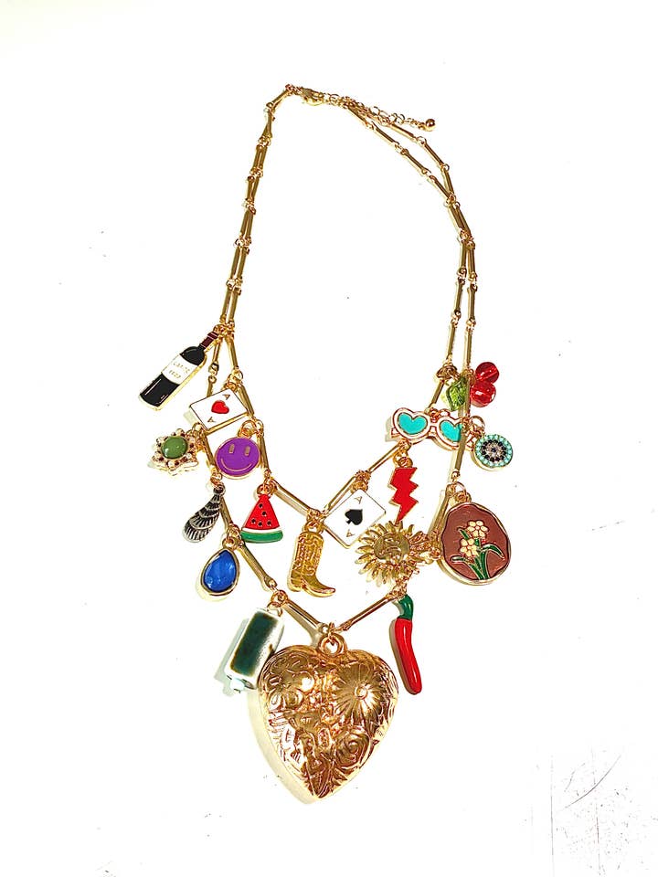 Girl PARTY Fun Charm Necklace- Collection-Hand Made Chain for wholesale by HoopLa