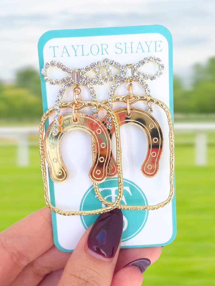 Derby Golden Horseshoe Hoops for wholesale by Taylor Shaye Designs