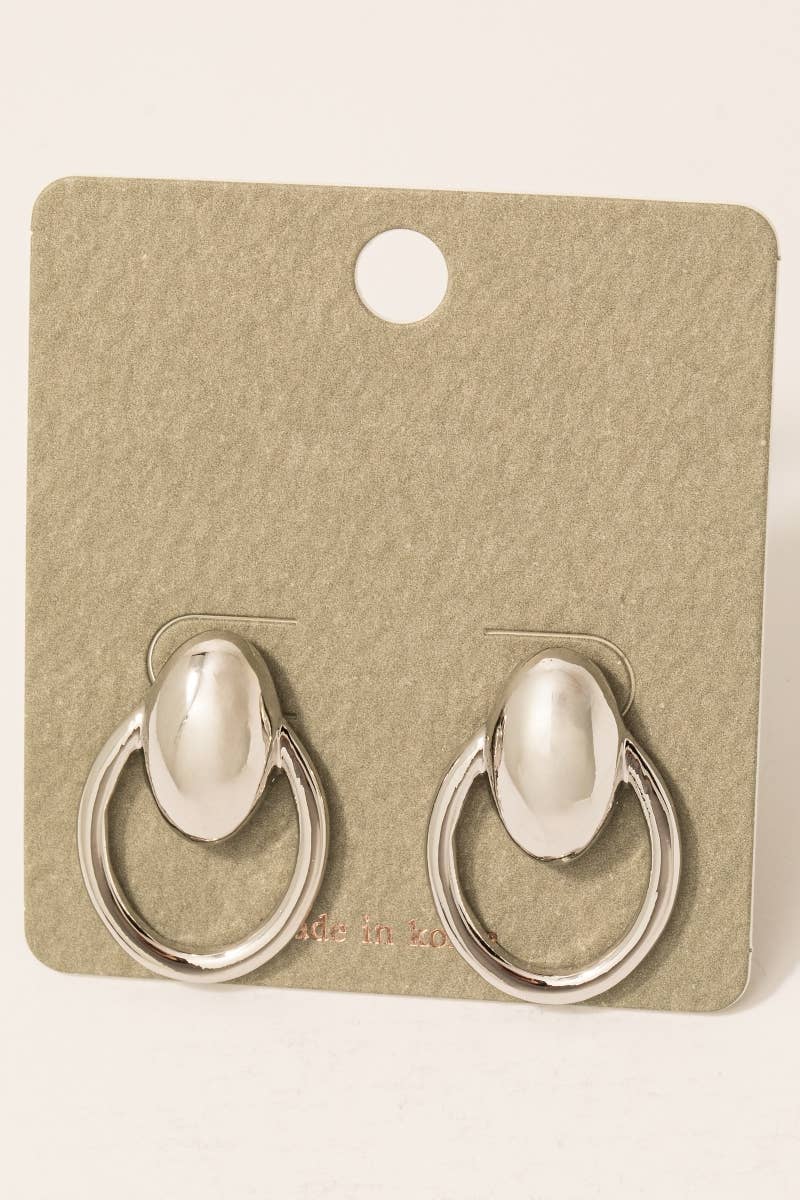 Fame Accessories - Vente Boucles d'oreilles pendantes - Boucles d'oreilles Dainty Metallic Door Knocker3
