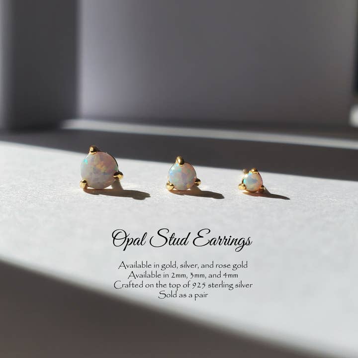 TINY OPAL STUDS - E-ST1284 / E-S11125 / E-S1111 for wholesale by HolyBang Jewels
