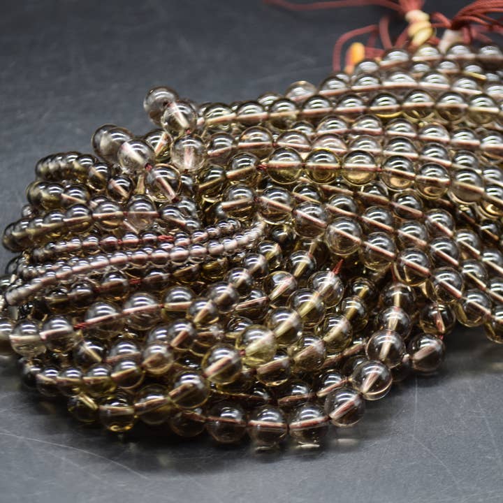 Oriental Direct Craft Supplies - Wholesale Beads - Grade A Natural Smoky Quartz Round Beads - 14" Long5