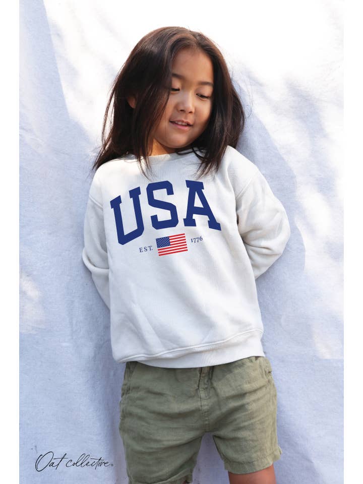 OAT COLLECTIVE - Wholesale Sweatshirt - Kids - USA EST.1776 PRINT Toddler Graphic Sweatshirt8