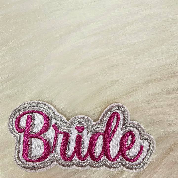 Scratch Decor - Wholesale Patch - 'Bride' Pink Embroidery Iron On Patch