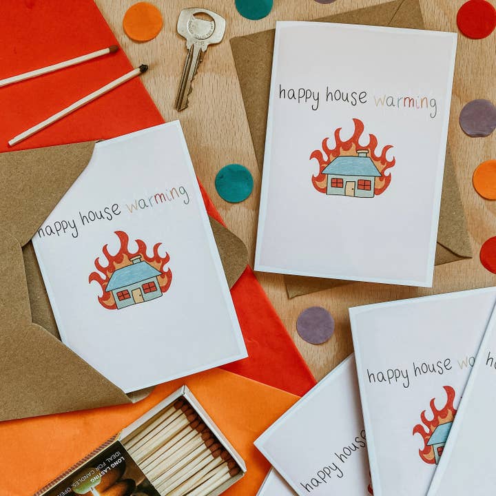 Gen Z Collection | House Warming Card | House On Fire for wholesale by BrollyWeather