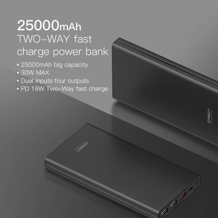 Sland - Wholesale Power Adapter - Power Bank ORSEN E43, PD20W, 25000mAh, Black7
